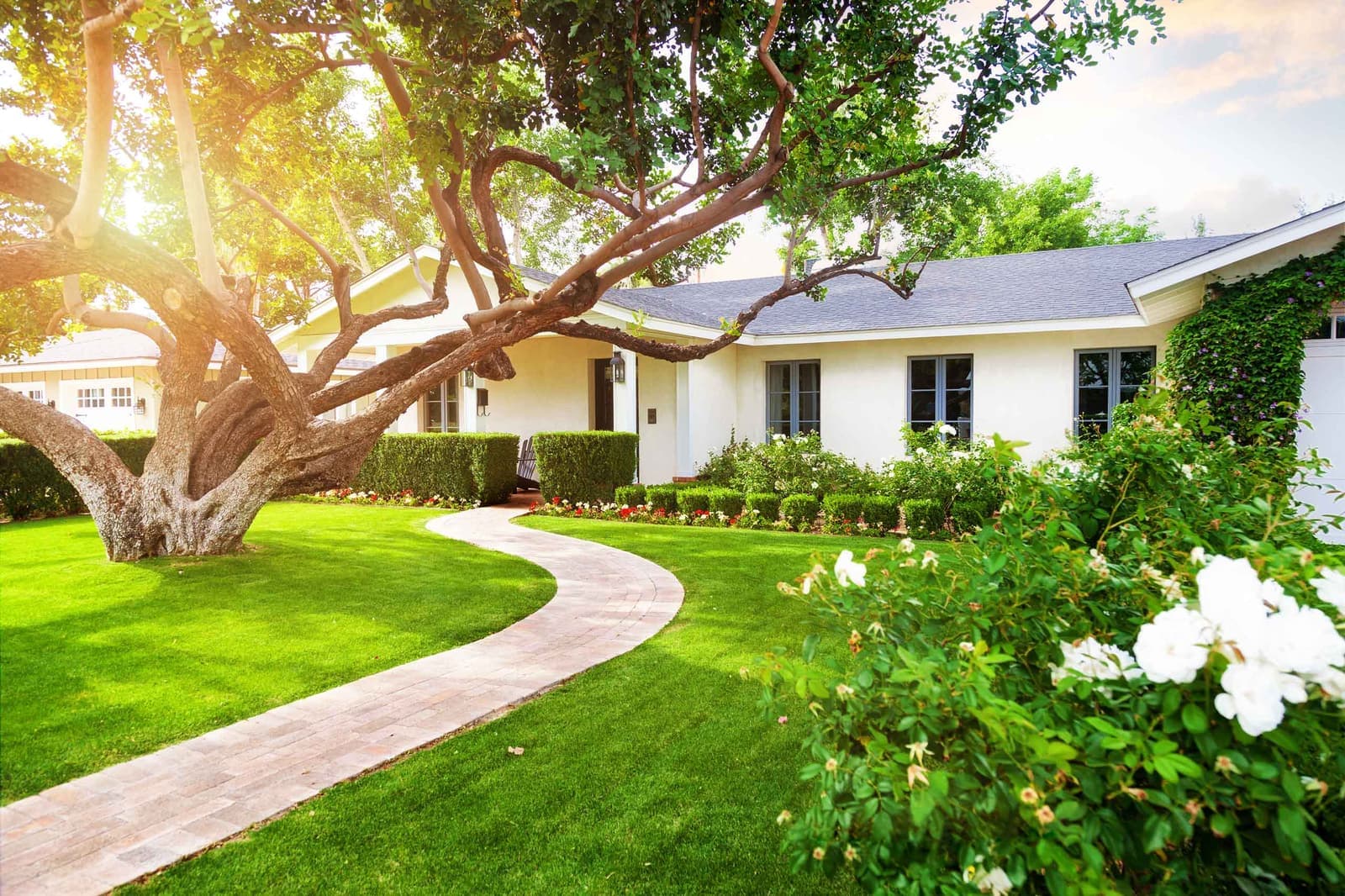 A landscaped single-family home, representative of resale houses in Lincolnton, Lincoln County, NC